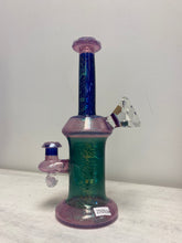Load image into Gallery viewer, Etched Dichro dab rig/water pipe with facet and opal- SOLD
